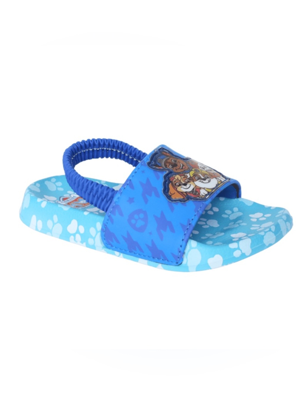Paw Patrol Bright Blue Kids Slide Sandals with Elastic Back Strap